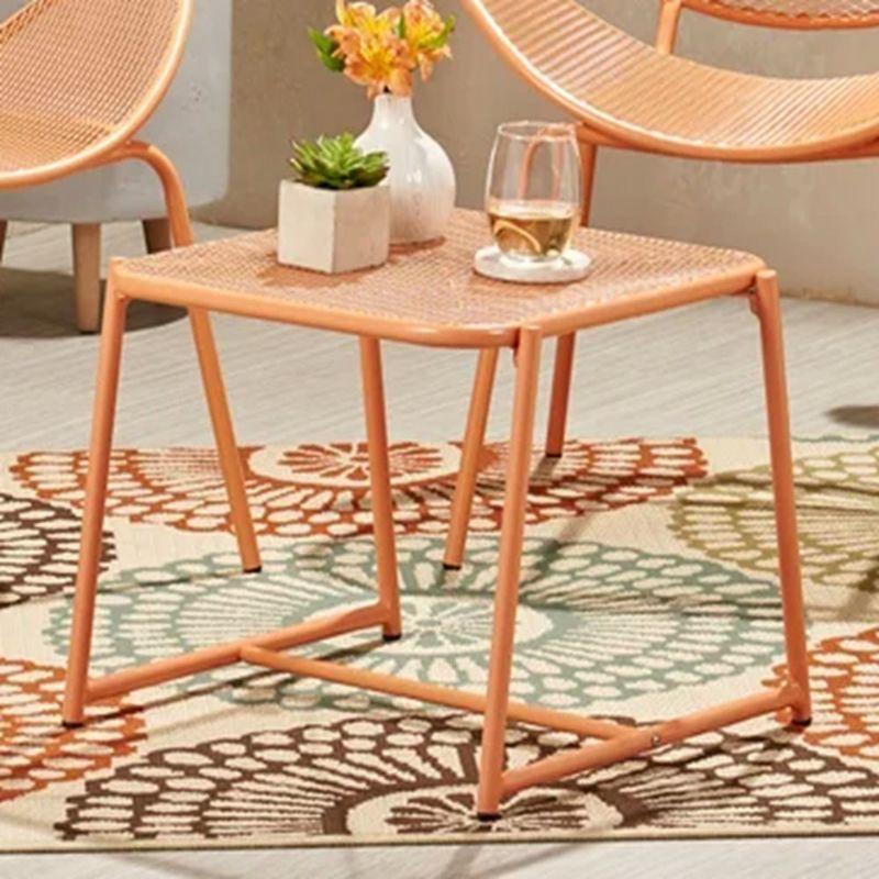 Orange Metal Outdoor Folding Picnic Table