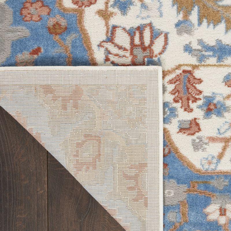 Nourison Elation Floral Medallion Indoor Rug Ivory Blue 2' x 3'