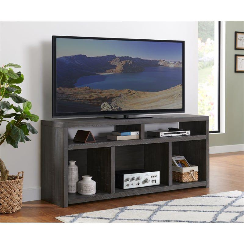 Martin Svensson Home Lexington Grey Rectangular 70" Solid Wood TV Stand