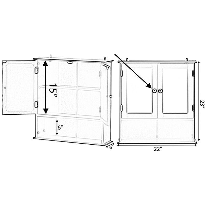 Basicwise Mirror Wall Mounted Cabinet For the Bathroom and Vanity with Adjustable Shelves