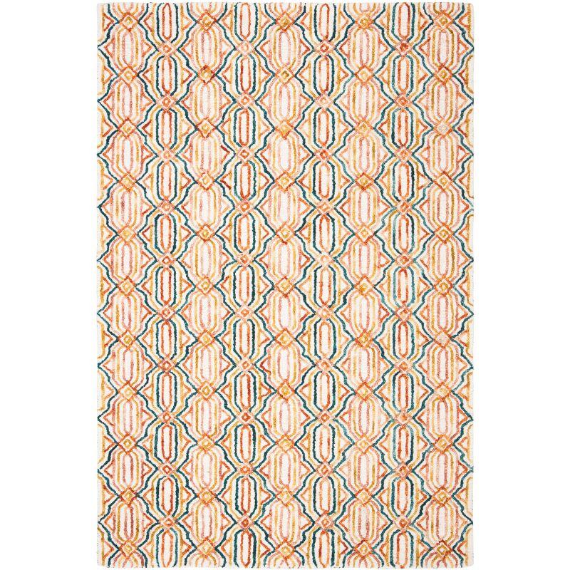 Trace TRC511 Hand Tufted Area Rug - Ivory/Navy - 4'x6' - Safavieh.