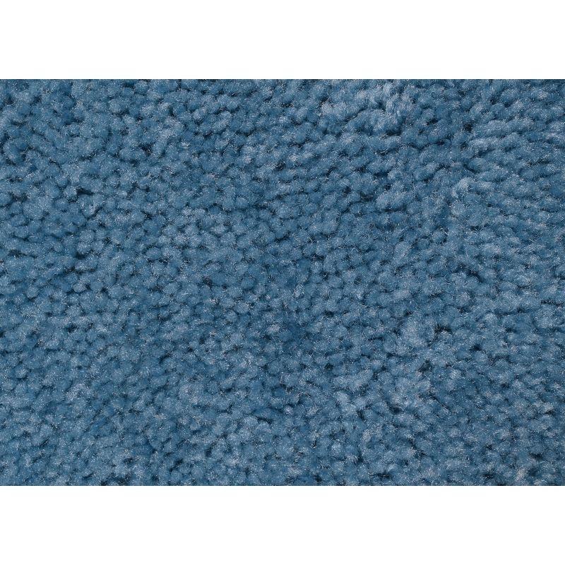 4pc Traditional Nylon Washable Bathroom Rug Set Basin Blue - Garland Rug: Includes Lid & Contour Cover, Machine Made