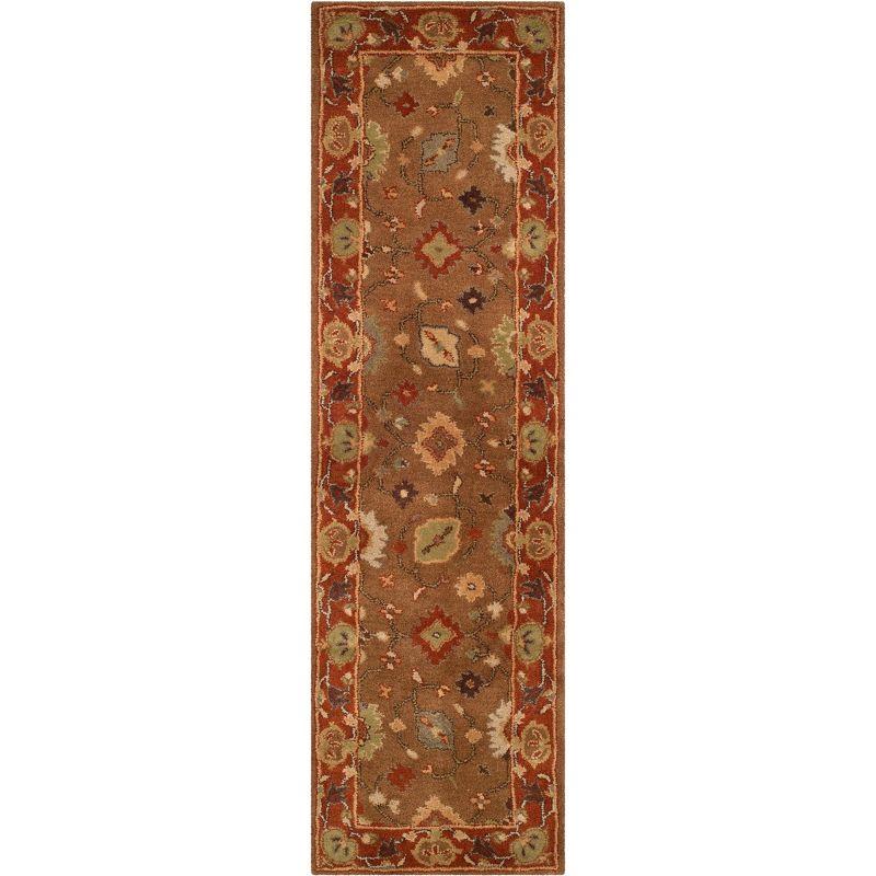 Heritage HG952 Hand Tufted Runner Rug - Moss/Rust - 2'3"x8' - Safavieh.