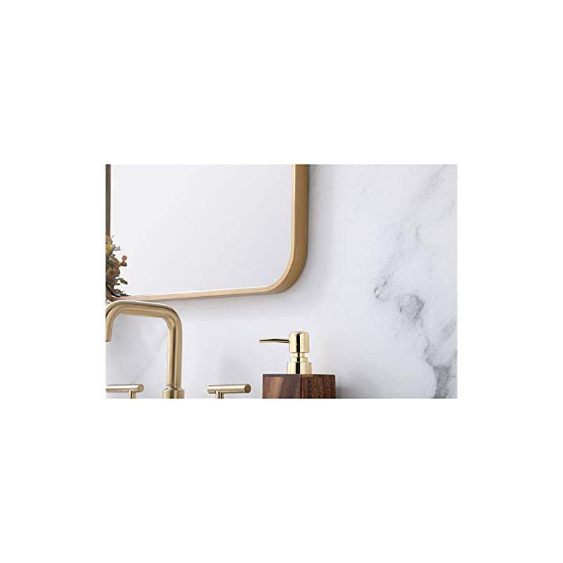 Elegant Lighting Soft corner metal rectangular mirror 18x30 inch in Brass