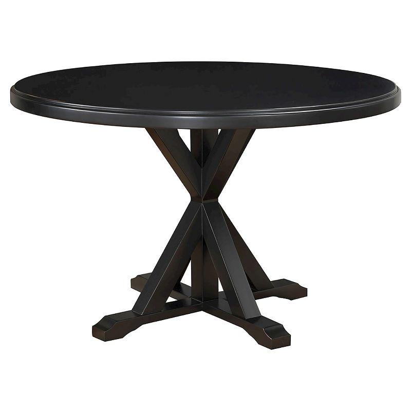 Winslet Round Black Wood X Base Dining Table