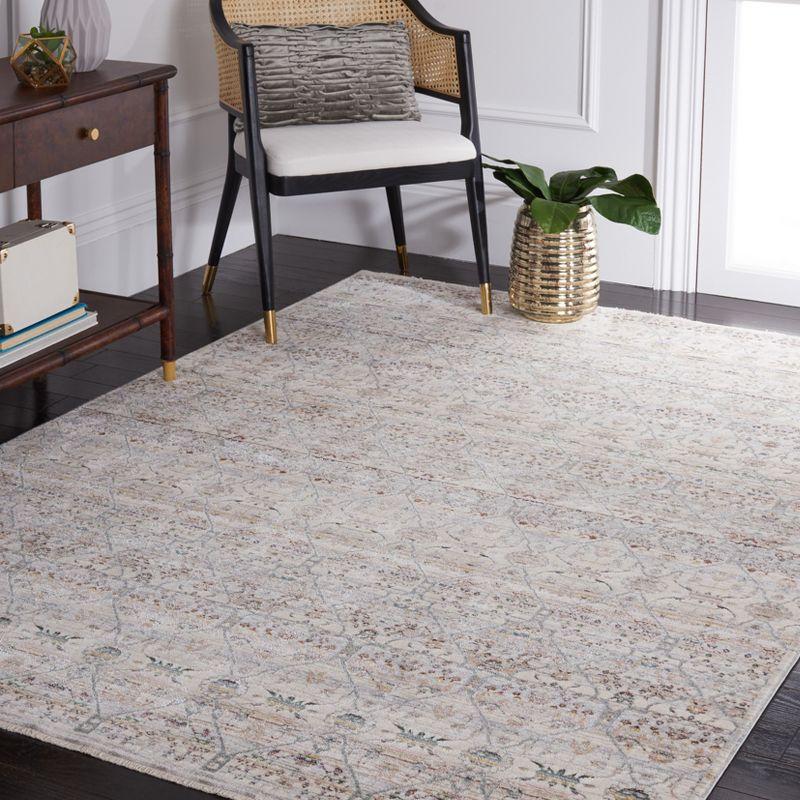 Princeton PRN911 Power Loomed Area Rug - Ivory/Blue - 6'7"x6'7" - Safavieh.
