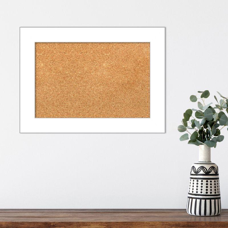 Amanti Art Wedge White Framed Corkboard, Natural Cork