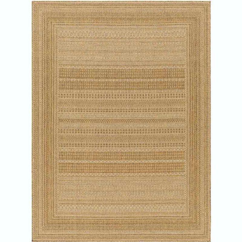 Fannie Beige and Brown Rectangular Synthetic Area Rug