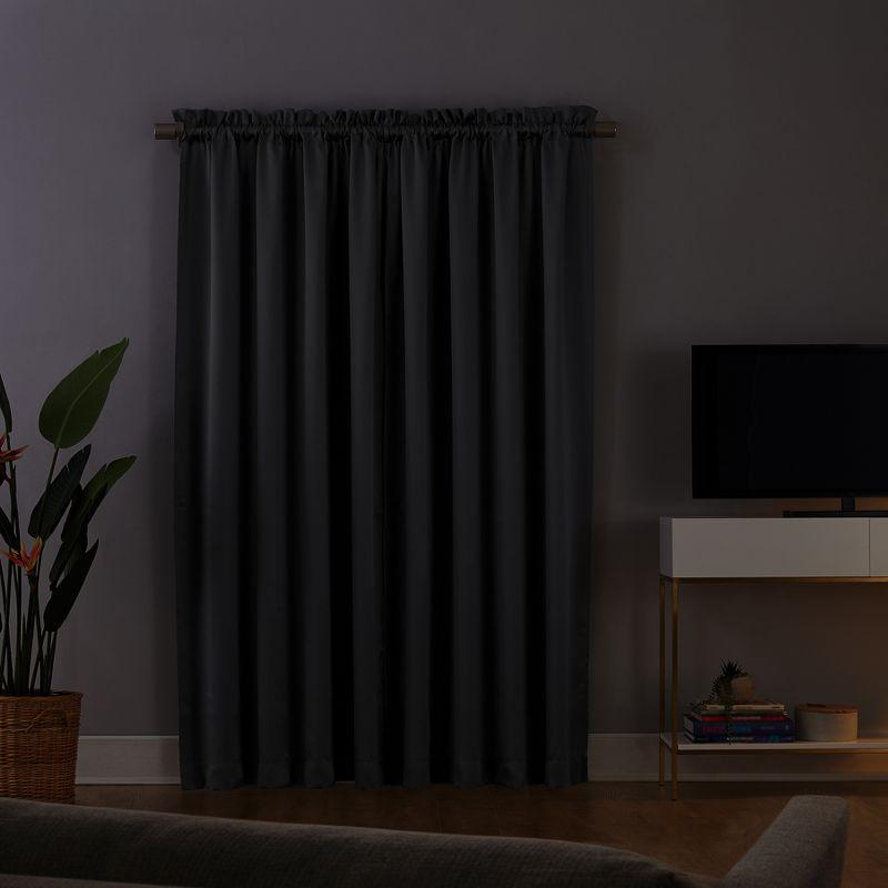 Coal Blackout Rod Pocket Polyester Curtain Panel