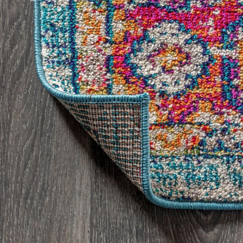 JONATHAN Y Bohemian FLAIR Boho Vintage Medallion Blue/Red 8 ft. x 10 ft. Area Rug