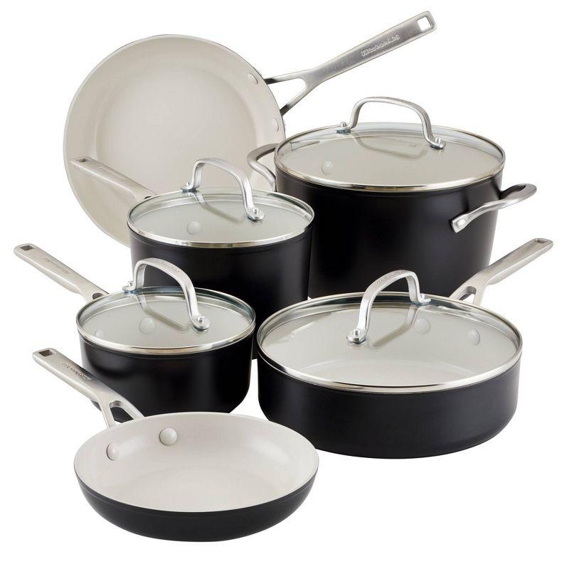 KitchenAid ® Matte Black Hard-Anodized Ceramic Non-Stick 10-Piece Cookware Set