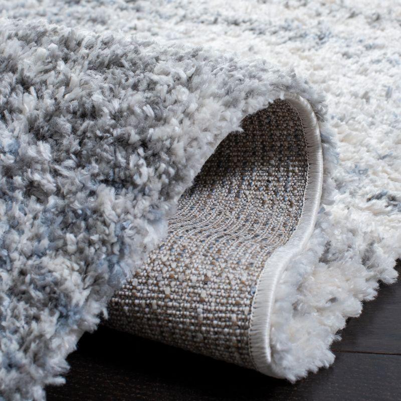 Berber Shag BER273 Power Loomed Runner Rug - Ivory/Grey - 2'x10' - Safavieh.