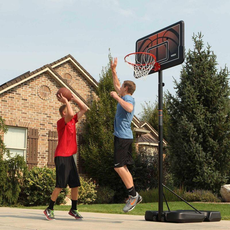 Adjustable 44" Portable Basketball Hoop with UV-Protected Backboard