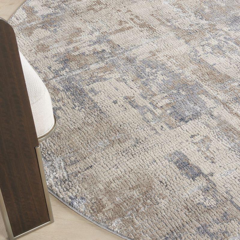 Nourison Rustic Textures Contemporary Indoor Area Rug Beige/Grey 5'3" x round
