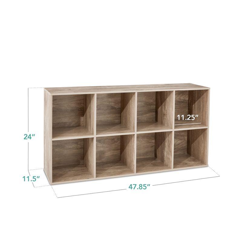Best Choice Products 8-Cube Bookshelf, 11in Display Storage System, Organizer w/ Removable Back Panels - Greige