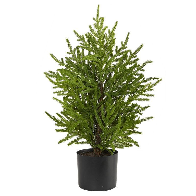 2ft Green Pine Artificial Christmas Tree in Black Planter