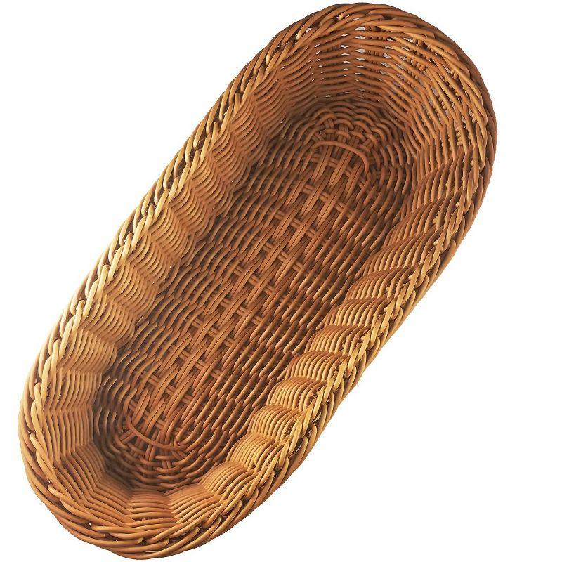 Kovot Wicker Bread Basket - 14.5" Woven Polypropylene Basket – For Food Display and Serving – Snack Organizer Basket