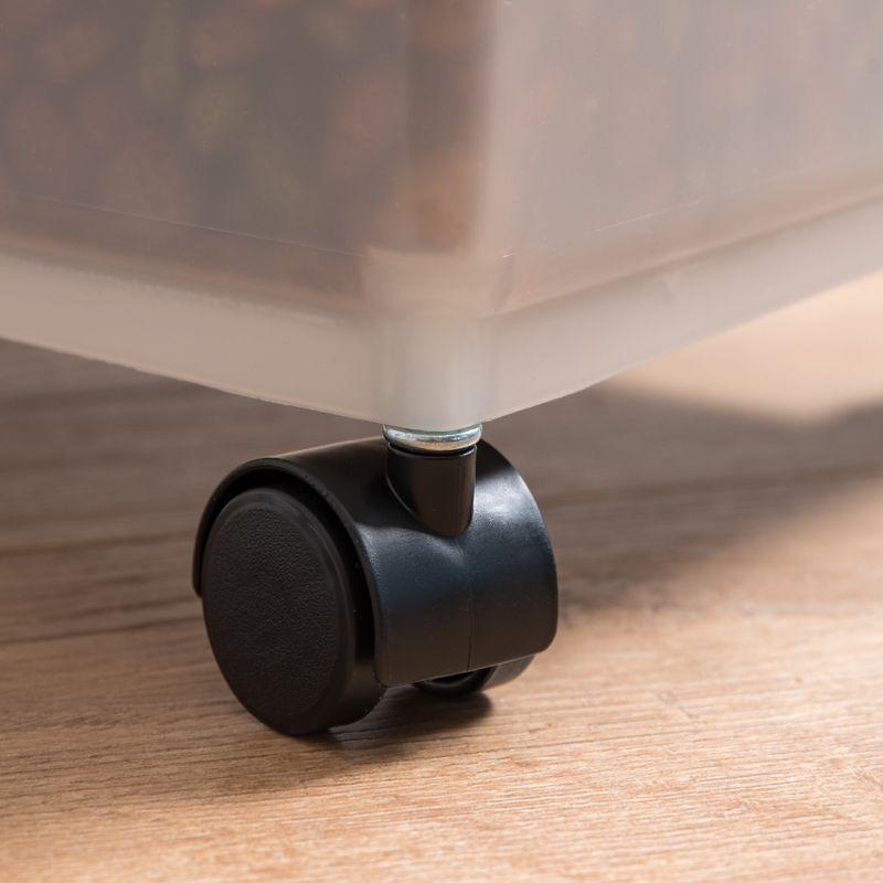 IRIS USA 30 lbs & 11 lbs Combo Airtight Dog Food Storage Container, Stackable Treat Box, 2-Cup Scoop, Casters, Keep Fresh, Easy Mobility, Black