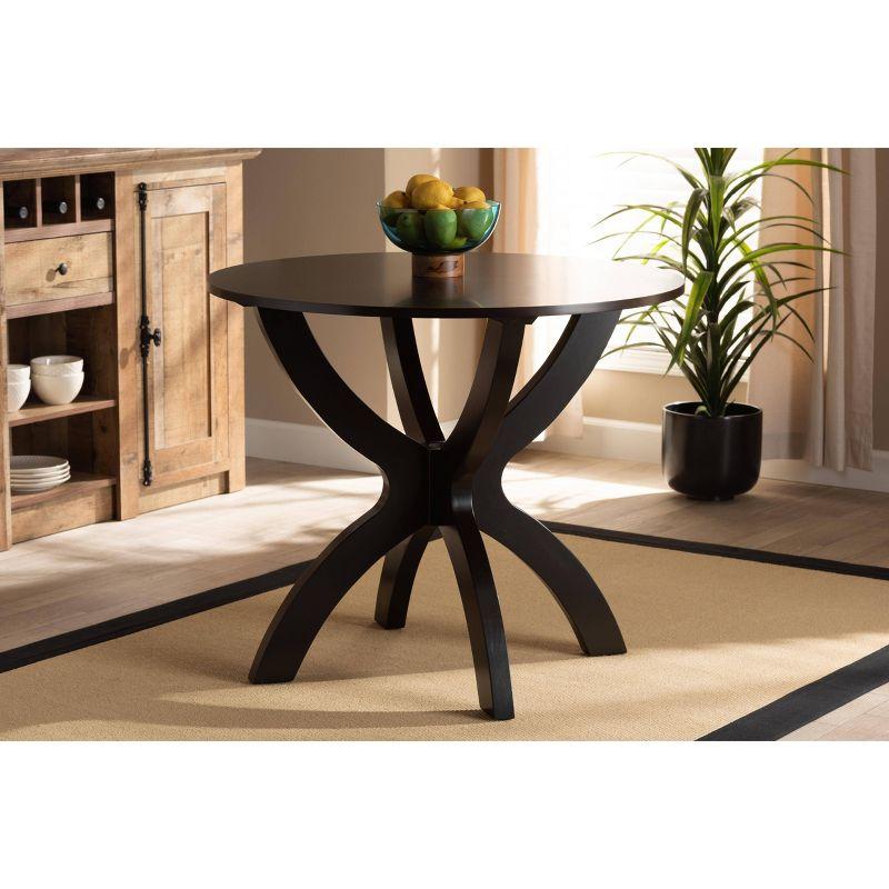 35" Tilde Wide Round Wood Dining Table - Baxton Studio