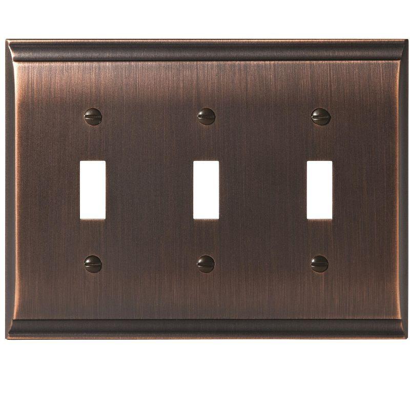 Oil Rubbed Bronze Triple Toggle Switch Wall Plate