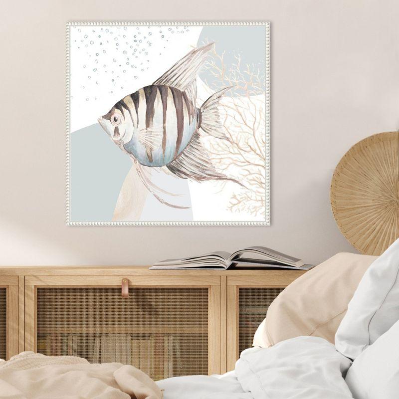 Amanti Art Ocean Oasis Bubbles Striped Fish by Patricia Pinto Framed Canvas Wall Art