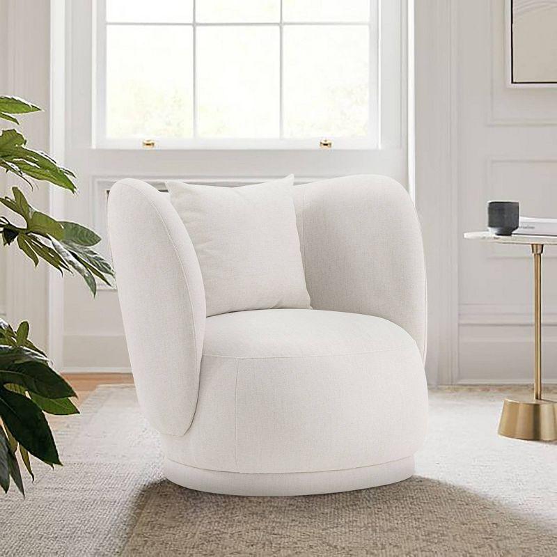 Siri Contemporary Linen Upholstered Accent Chair with Pillows - Manhattan Comfort