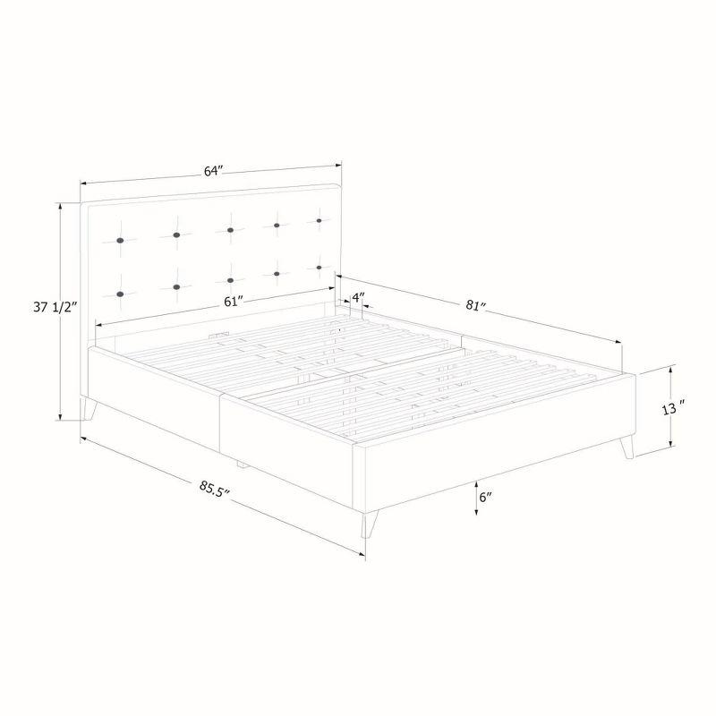 Queen Sazena Upholstered Complete Bed Charcoal Gray - South Shore