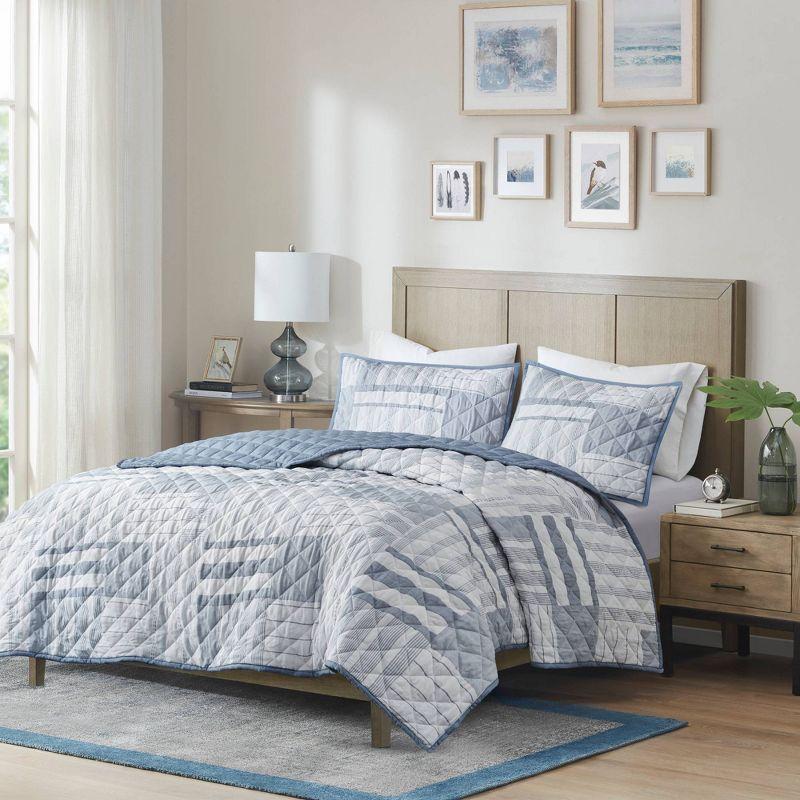 Madison Park Graham 3 Piece Quilted Patchwork Quilt Set
