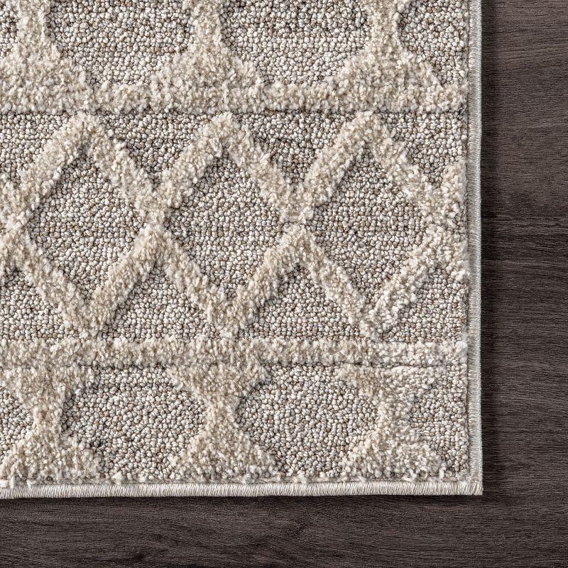 Cameron High Low Moroccan Textured 5'x8' Area Rug in Beige