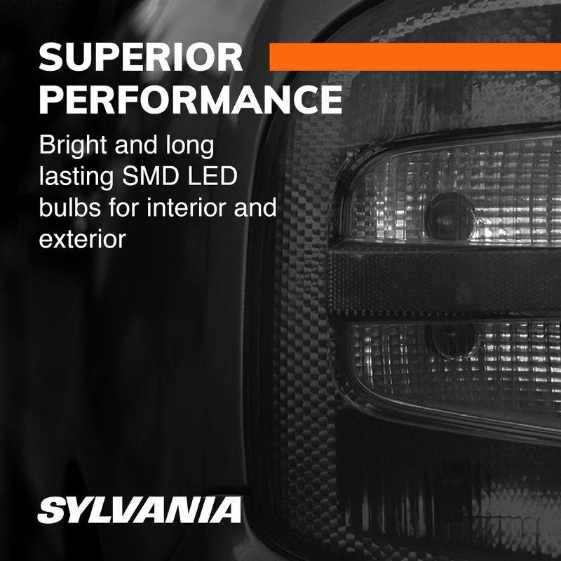 SYLVANIA 168 T10 W5W White LED Bulb, (Contains 2 Bulbs)