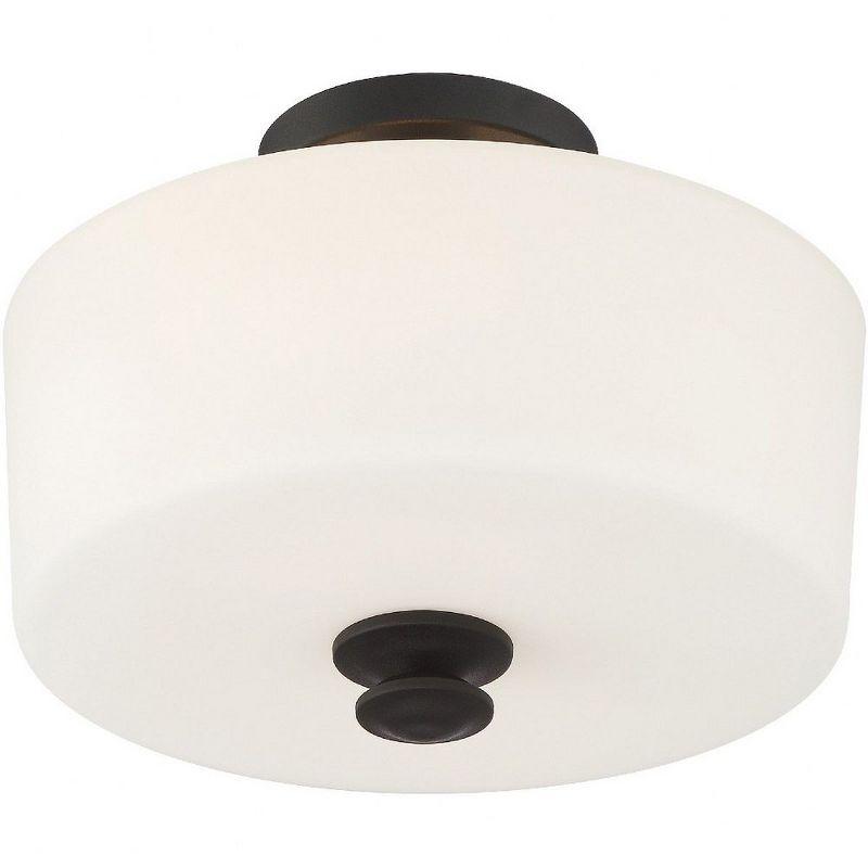 Crystorama Lighting Travis 2 - Light Flush Mount in  Black Forged