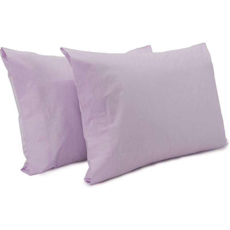 Superity Linen Queen Pillow Cases  - 2 Pack - 100% Premium Cotton - Open Enclosure - Lavender