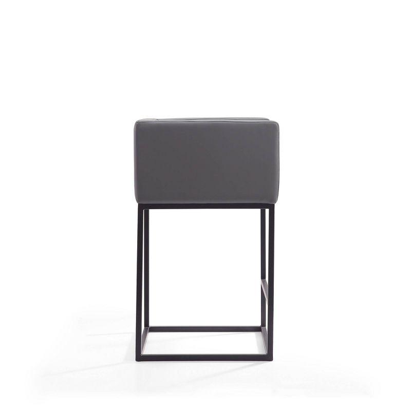 Modern Embassy 21'' Grey and Black Faux Leather Counter Stool