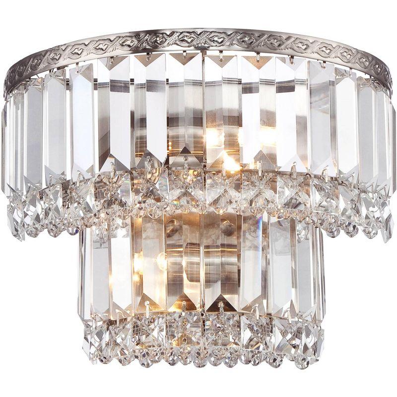 Vienna Satin Nickel Crystal 13" Wall Sconce