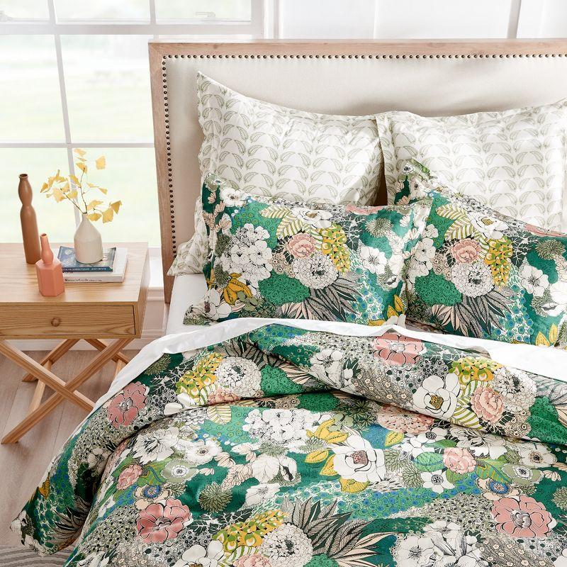 Twin XL Colorful Cotton Floral Print Duvet Cover