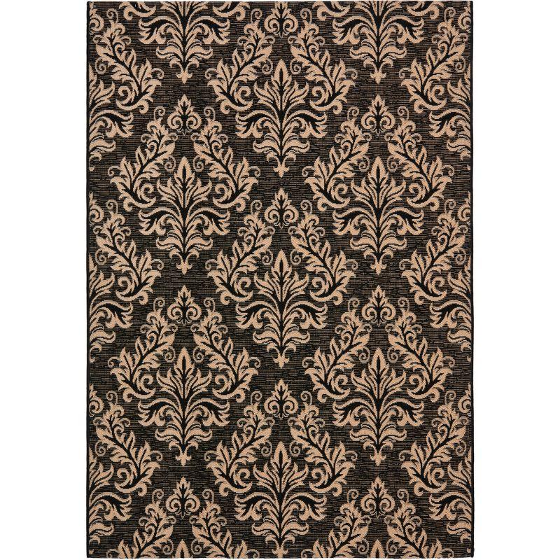 Black Synthetic Square Easy Care Spot Rug