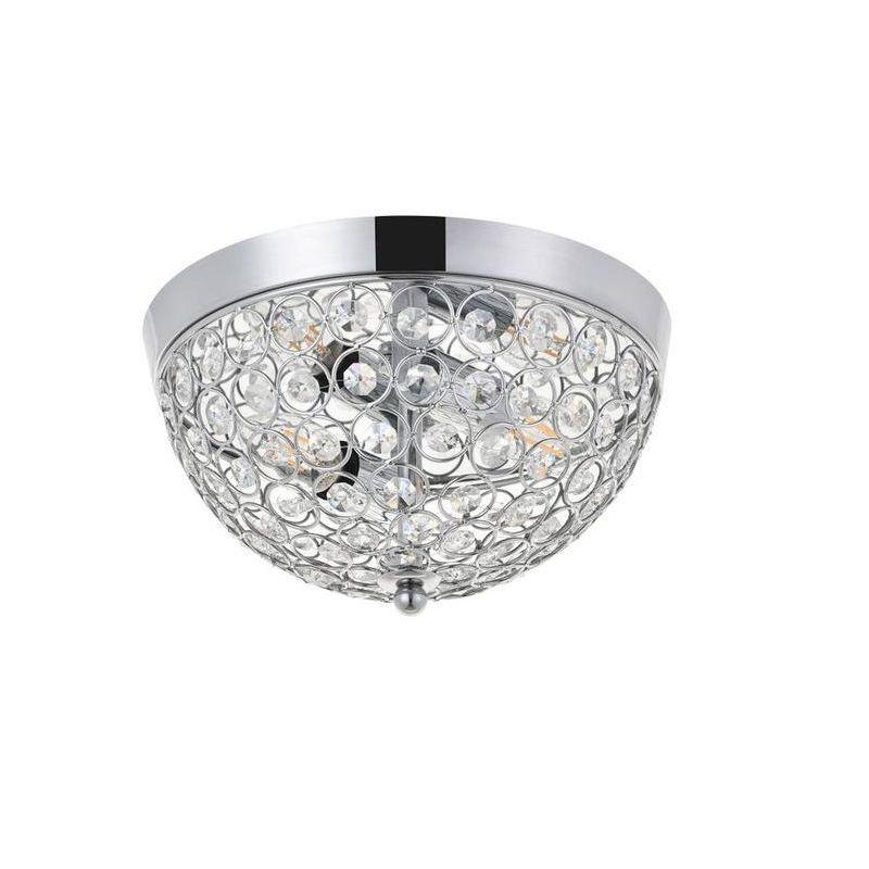 Elegant Lighting Taye 2 light Chrome Flush Mount