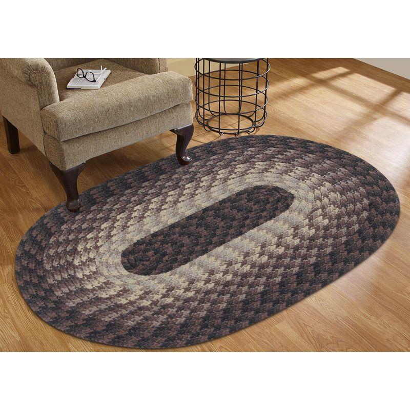 48" x 72" Alpine Collection Chocolate Stripe Reversible Indoor Area Utility Oval Rug - Better Trends