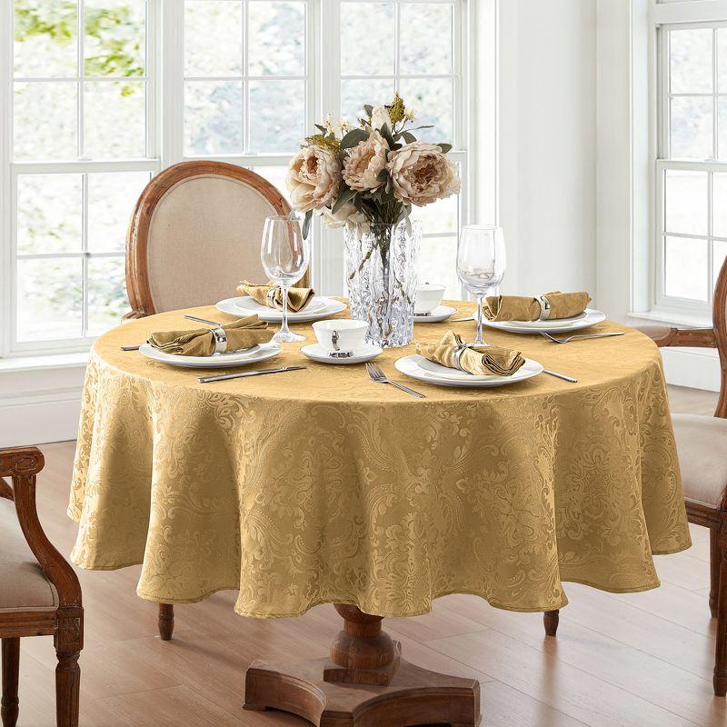 Elrene Caiden Elegance Damask Water & Stain Resistant Tablecloth - Elrene Home Fashions