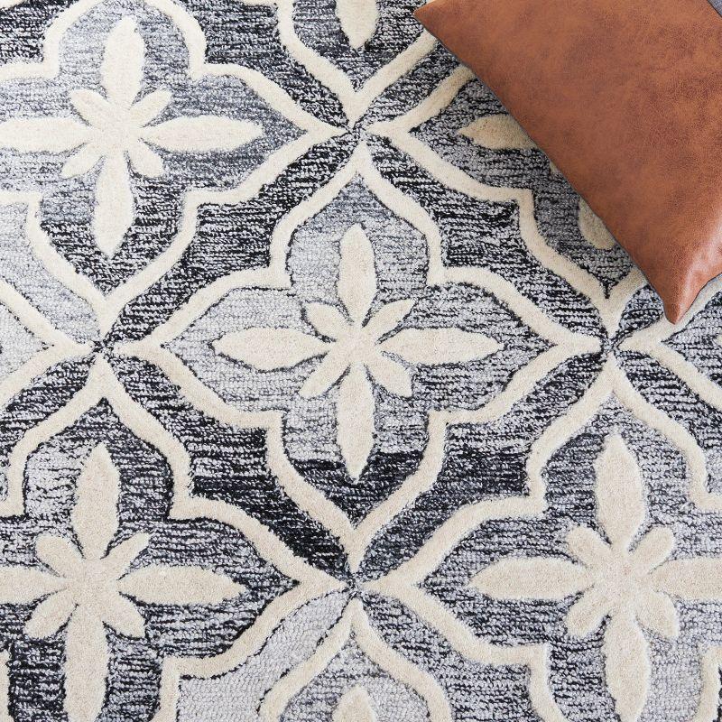 Metro MET872 Hand Tufted Area Rug - Black/Ivory - 6'x6' - Safavieh.