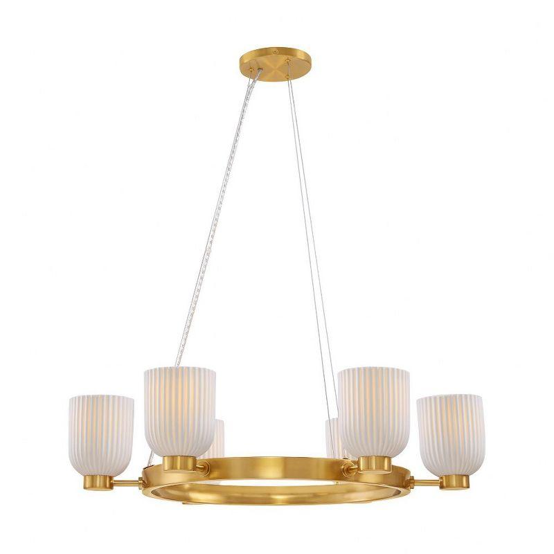 Isla Blanca 6-Light Chandelier in Warm Brass by Breegan Jane