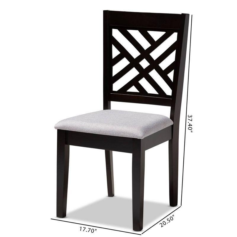 Gray Espresso Rubberwood and Cane Dining Chairs Set