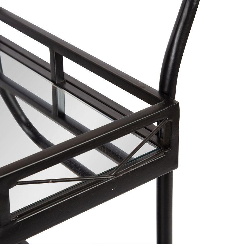 Kate and Laurel Ketia Rectangle Metal Bar Cart, 23x13x35, Black