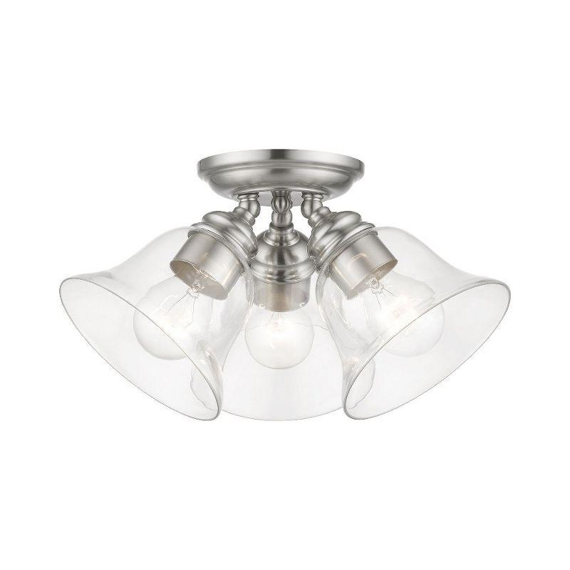 Livex Lighting Moreland 3 - Light Semi-Flush Mount in  Brushed Nickel