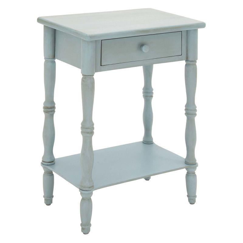 Wood Traditional Accent Table Gray/Blue - Olivia & May