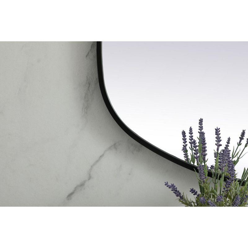 Elegant Lighting Metal Frame Oval Mirror 24x48 Inch in Black