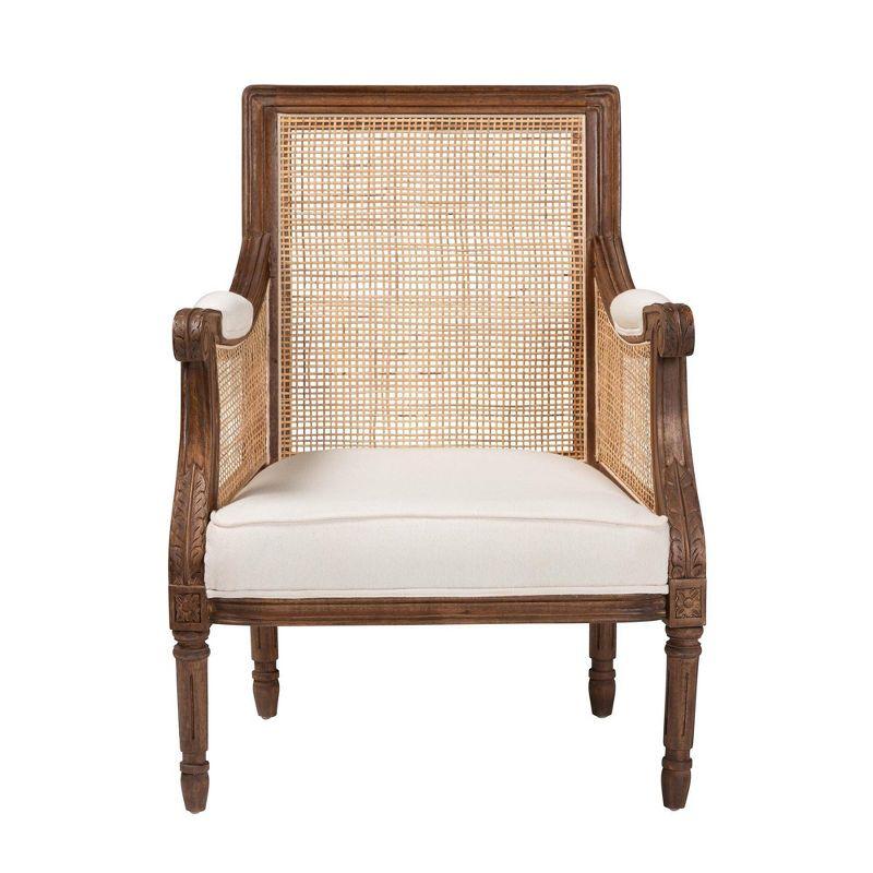 bali & pari Desmond Accent Chair: Traditional French Design, Foam Padded, Woven Back