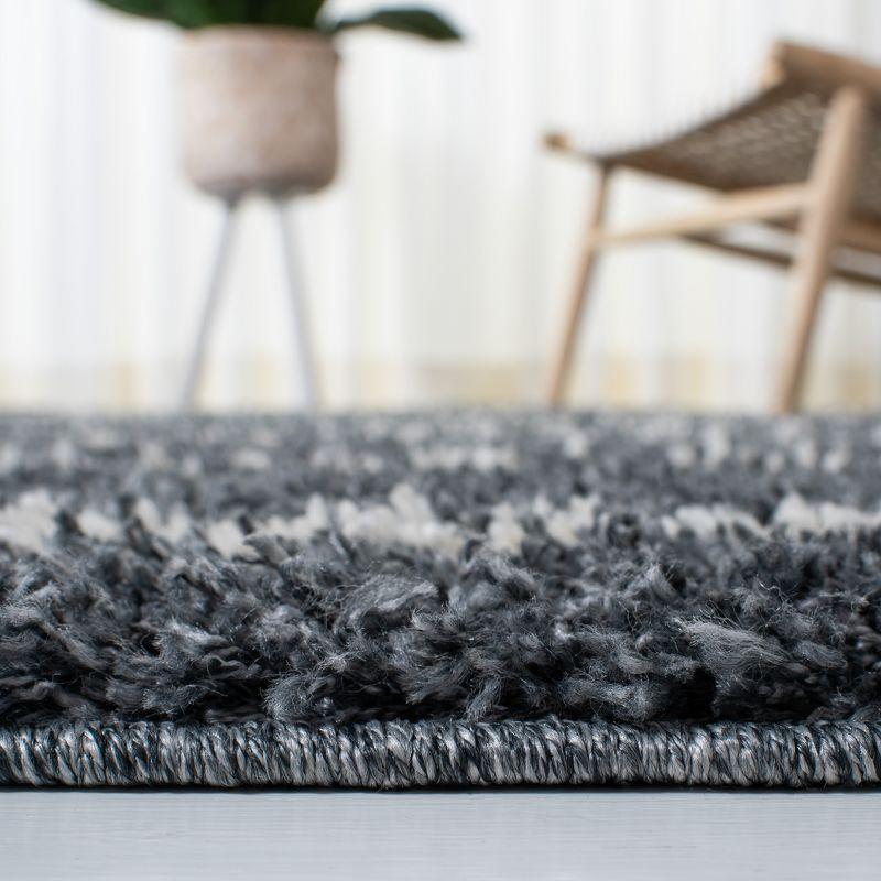 Venus Shag VNS604 Power Loomed Area Rug - Dark Grey/Ivory - 8'x10' - Safavieh.
