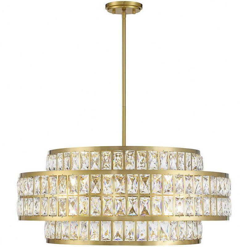 Renzo Warm Brass 6-Light Crystal Drum Pendant