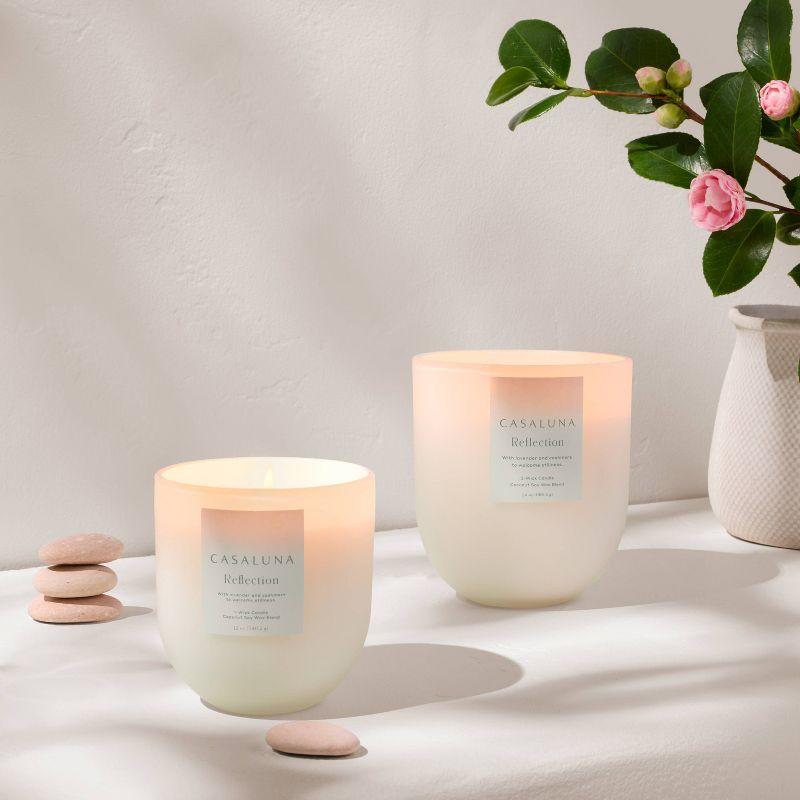 Reflection Core Frosted Glass Wellness Jar Candle 12oz - Casaluna™: Soy & Coconut Wax, Lavender Aroma